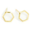 Image de Clou d'oreille Hexagone Doré à l'or fin 24K - 2 pcs