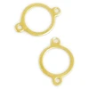 Image de Connecteur Rond évidé Doré à l'or fin 24K - 4 pcs