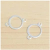 Image de Connecteur Rond évidé Argenté 925 - 4 pcs