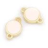 Image de Connecteur Rond Émaillé Rose nude Doré à l'or fin 24K 24 K - 2 pcs