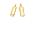 Image de Pendentif Rectangle Ethnique Émaillé Blanc Doré à l'or fin 24K - 2 pcs
