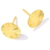 Image de Clou d'oreille Rond ondulé Doré à l'or fin 24K - 2 pcs