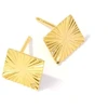 Image de Clou d'oreille Losange ondulé Doré à l'or fin 24K - 2 pcs