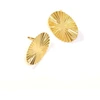Image de Clou d'oreille Ovale ondulé Doré à l'or fin 24K - 2 pcs