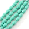 Image de Perles de Bohème sur Fil - Goutte 10 x 7 mm Vert Turquoise Opaque