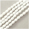 Image de Perles de Bohème sur Fil - Olive Facettée 7 x 5 mm Blanc Opaque