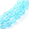 Image de Perles de Bohème sur Fil - Olive Facettée 12 x 8 mm Bleu Azur