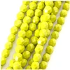 Image de Perles de Bohème sur Fil - Rondes Facettées 6 mm Vert Chartreuse Opaque