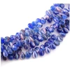 Image de Perles de Bohème sur Fil - Goutte 5 x 7 mm Bleu Marbré Rose