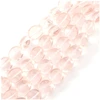 Image de Perles de Bohème sur Fil - Ovales 10 x 9 mm Rose Pâle Transparent