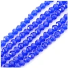 Image de Perles de Bohème sur Fil - Toupies Facettées Irrégulières 5 mm Bleu Nuit
