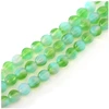 Image de Perles de Bohème sur Fil - Rondes Striées 6 mm Vert et Bleu