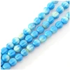 Image de Perles de Bohème sur Fil - Rondes Striées 6 mm Nuances de Bleu