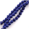 Image de Perles de Bohème sur Fil - Rondes Striées 6 mm Bleu Foncé Opaque