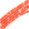 Image de Perles de Bohème sur Fil - Rondes 4 mm Rouge Orangé