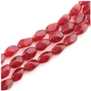 Image de Perles de Bohème sur Fil - Ovales Twistées 11 x 7 mm Bordeaux