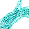 Image de Perles de Bohème sur Fil - Olive Facettée 5 mm Bleu Turquoise Opaque