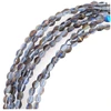 Image de Perles de Bohème sur Fil - Olive Facettée 5 mm Gris Irisé Bleu