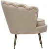 Image de Fauteuil en velours "Floria" - 70 x 73 x 76 cm - Beige