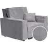 Image de Fauteuil convertible en velours cÃ´telÃ© "Clivia" - Gris