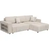 Image de CanapÃ© d'angle convertible tissu chenille 3 places - "Trocadero" - CrÃ¨me