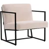Image de Fauteuil "Kennedy" en velours et mÃ©tal - 73. 5 x 75.5 x 81 cm - CrÃ¨me
