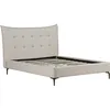 Image de Lit double en tissu capitonnÃ© " Aspen" 140 x 190 cm - Beige