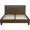 Image de Lit LED "Maria" - 140 x 190 cm - Taupe