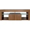 Image de Meuble TV design bois "Hugo" - 140 x 40 x 50 cm - Marron