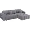 Image de CanapÃ© d'angle convertible tissu chenille 3 places - "Trocadero" - Gris