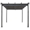 Image de Pergola En Aluminium Avec Toit RÃ©tractable - 3 X 3 M - Gris