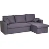 Image de CanapÃ© d'angle convertible/ rÃ©versible avec coffre "Alain II" - 3 places - Gris clair