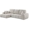 Image de CanapÃ© d'angle gauche convertible en tissu chenille "Verneuil" - 3 places - Beige