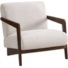 Image de Fauteuil intÃ©rieur scandinave en bois et tissu "Lena" - Beige