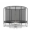Image de Trampoline Semi-Pro 12ft / 366cm Noir Avec Filet De SÃ©curitÃ©, Tapis De Saut, Coussin De Protection, Echelle - Noir