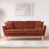 Image de CanapÃ© 3 places scandinave en velours cÃ´telÃ© terracotta HOGA