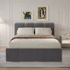 Image de Lit coffre style nuage LED 140x190cm velours gris BALTIMORE
