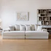 Image de CanapÃ© 4 places assise profonde en velours cÃ´telÃ© beige CARDIFF