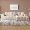 Image de CanapÃ© d'angle 3 places nuage en velours beige SALFORD