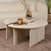 Image de Table basse ronde duo effet travertin 90cm APIX