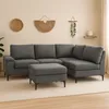 Image de CanapÃ© d'angle 4-5 places en tissu chenille gris anthracite avec pouf COLCHESTER