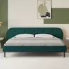 Image de Lit capitonnÃ© 140x190cm vert avec tÃªte de lit et sommier TULSA