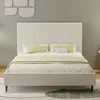 Image de Lit en tissu bouclettes beige 140x190 CAMBRIDGE
