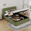 Image de Lit coffre style nuage 140x190cm en velours vert DALLAS