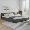Image de Lit style nuage 140x190cm en velours gris KANSAS