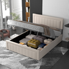 Image de Lit coffre 160x200cm en velours beige NASHVILLE