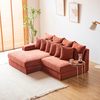 Image de CanapÃ© d'angle 2-3 places assise profonde en velours cÃ´telÃ© terracotta CARDIFF