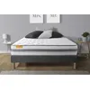 Image de Matelas + sommier gris 140x200 Memo Spring Ressorts ensaches 3 zones de confort MAXI epaisseur