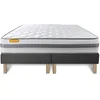 Image de Matelas 160x200 + double sommiers gris 80x200 Memo Spring Ressorts ensaches 3 zones de confort MAXI epaisseur