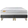Image de Matelas 180x200 + double sommiers gris 90x200 Memo Luxe Ressorts ensaches + memoire de forme 5 zones de confort MAXI epaisseur